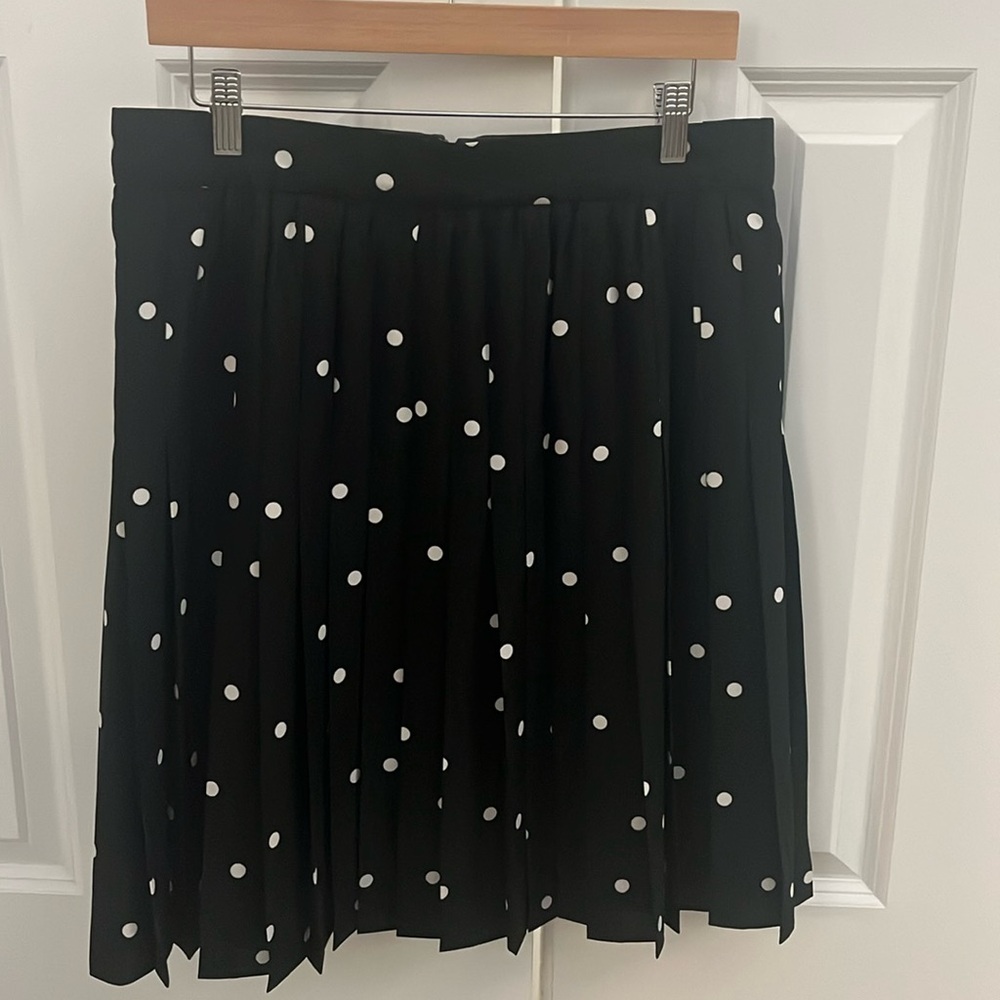 Ann Taylor Polka Dot Pleated Skirt